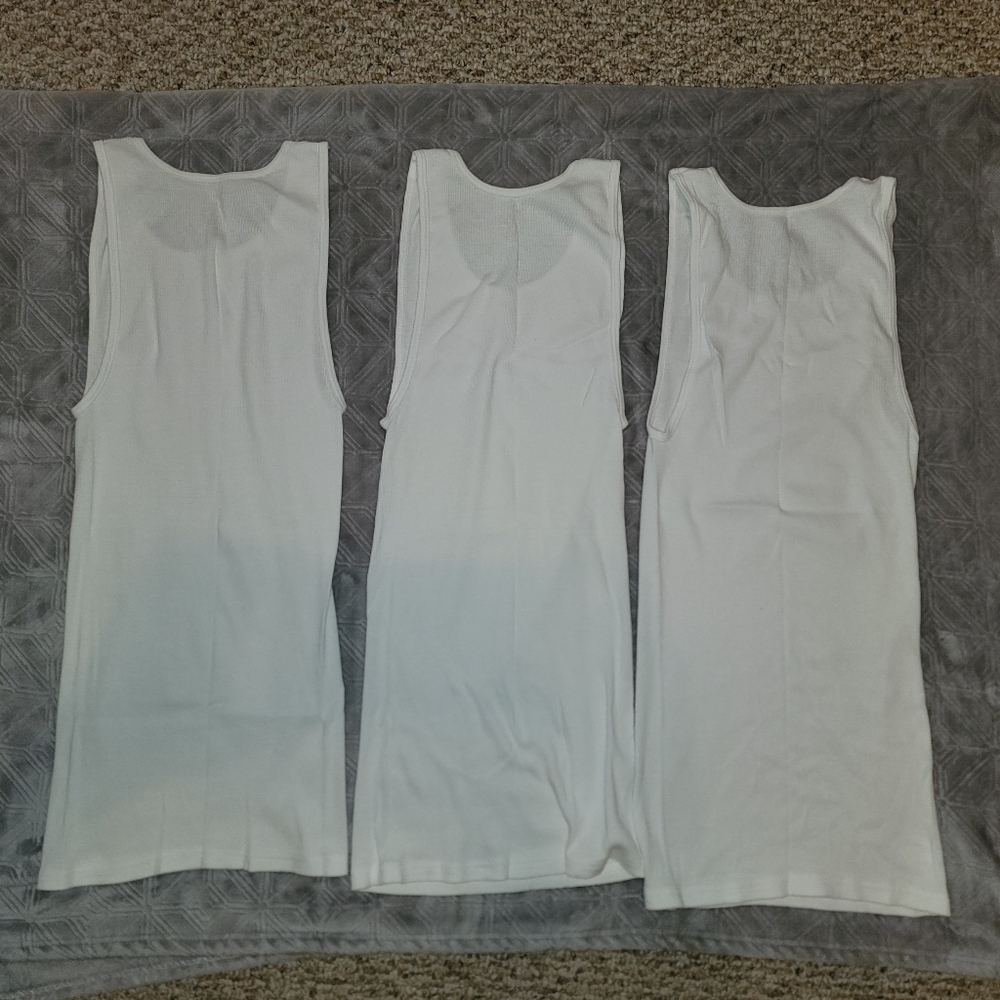 Fruit Of The Loom Men's White Tank Tops 6 Pack - Picture 5 of 6